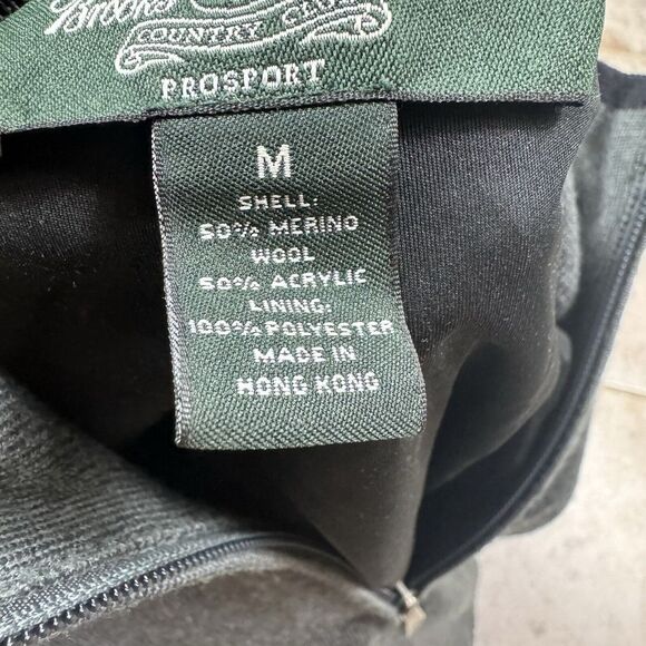 Brooks Brothers Country Club Sweater Mens Medium Grey 1/4 Zip Merino Wool Lined - Picture 10 of 10